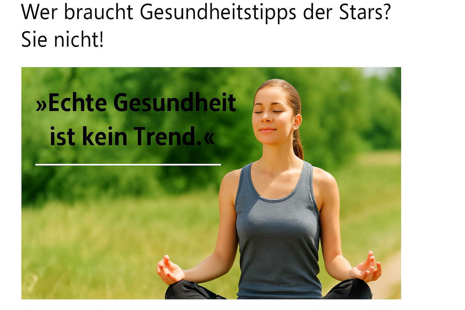 Gesundheit ist kein rend