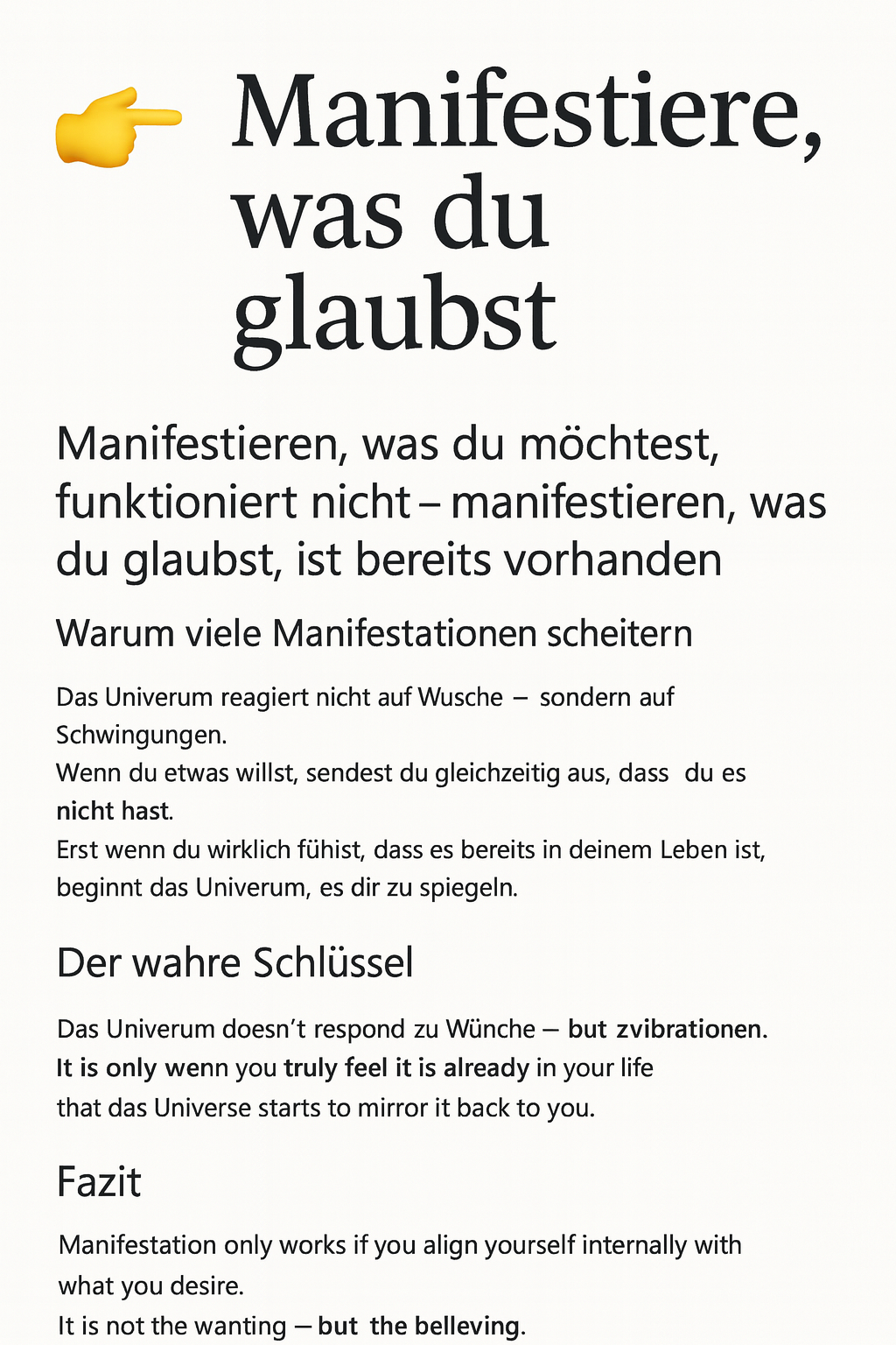 Mainfestiere was du glaubst