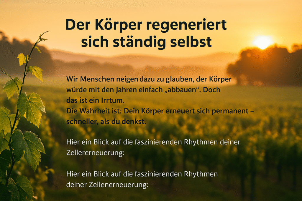 Der Körper regeneriert sich selbst
